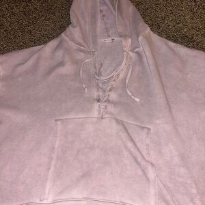 American Eagle Outfitters Soft Pink Knit Hoodie